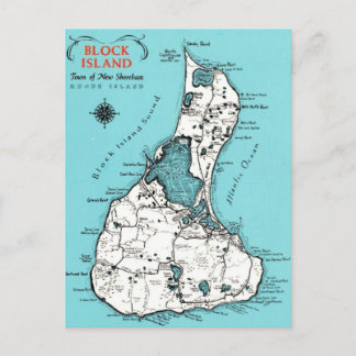 Vintage Blockinsel Postkarte
