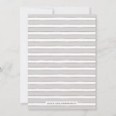 Vintage Bloms Blumenhochzeit Einladung - Grau (Rückseite)