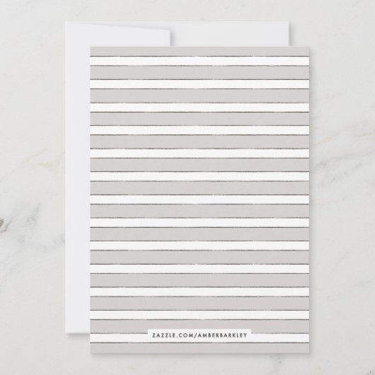 Vintage Bloms Blumenhochzeit Einladung - Grau (Rückseite)