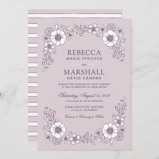 Vintage Bloms Blumenhochzeit - Lila (Vorne/Hinten)