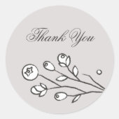 Vintage Bloms Wedding Closure Sticker - Grau (Vorderseite)