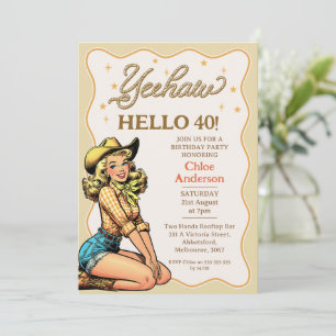 Vintage Blond Cowgirl Geburtstag 40. Geburtstag Einladung