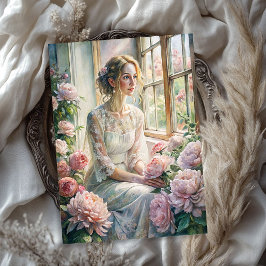 Vintage blonde Rosa-Bäuche, gemütliches Fenster Seidenpapier