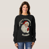 Vintage Blondine des Weihnachtsmanns Sweatshirt (Vorne ganz)
