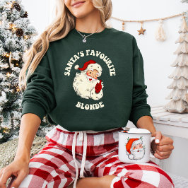 Vintage Blondine des Weihnachtsmanns Sweatshirt