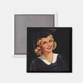 Vintage Blondine Gebildete Dame Magnet (Vorderseite/Rückseite)