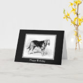 Vintage Bloodhound-Kunst Karte (Gelbe Blume)