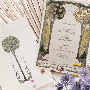 Vintage Bloom Bäume der Liebe viktorianische Hochz Folieneinladung