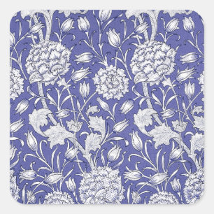 Vintage Bloom Blume Alt - William Morris Quadratischer Aufkleber