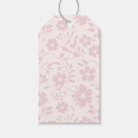 Vintage Bloom Blush Rosa - Neutral Geschenkanhänger (Vorderseite)