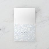 Vintage Bloom Neutral - Puderblau Dankeskarte (Innenseite)