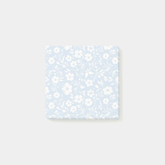 Vintage Bloom Neutral - Puderblau Post-it Klebezettel (Vorderseite)