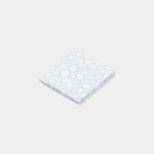 Vintage Bloom Neutral - Puderblau Post-it Klebezettel (angewinkelt)