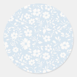 Vintage Bloom Neutral - Puderblau Runder Aufkleber