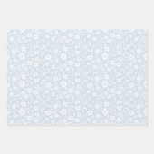 Vintage Bloom Neutral - Pulverblau Geschenkpapier Set (Vorderseite)