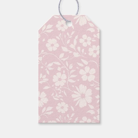 Vintage Bloom Neutral - Rosa Geschenkanhänger (Vorderseite)