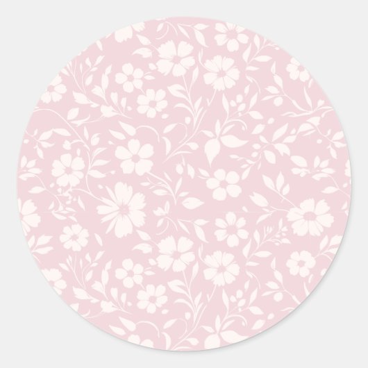 Vintage Bloom Neutral - Rosa Hauch Runder Aufkleber (Vorderseite)