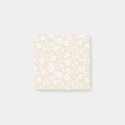 Vintage Bloom Neutral - Soft Leinen Post-it Klebezettel (Vorderseite)