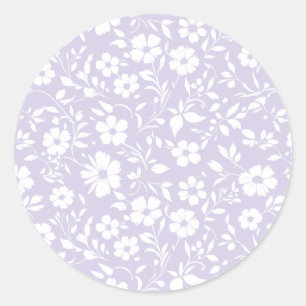 Vintage Bloom Neutral - Staubiges Lavendel Runder Aufkleber