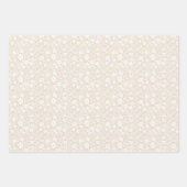Vintage Bloom Neutral - Weiche Leinwand Geschenkpapier Set (Vorderseite 2)