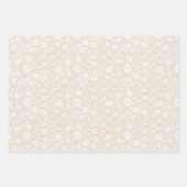 Vintage Bloom Neutral - Weiche Leinwand Geschenkpapier Set (Vorderseite)