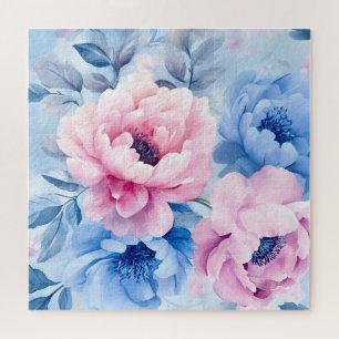 Vintage Bloom Pastell-Blüten Aquarell Puzzle