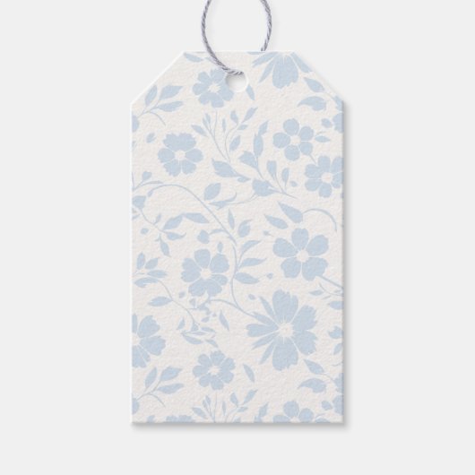 Vintage Bloom Powder Blue - Neutral Geschenkanhänger (Vorderseite)