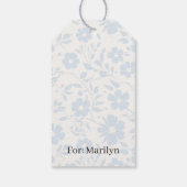 Vintage Bloom Powder Blue - Neutral Geschenkanhänger (Rückseite)