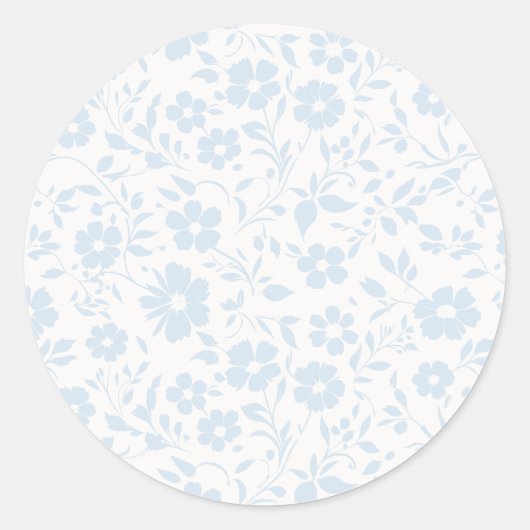 Vintage Bloom Powder Blue - Neutral Runder Aufkleber (Vorderseite)
