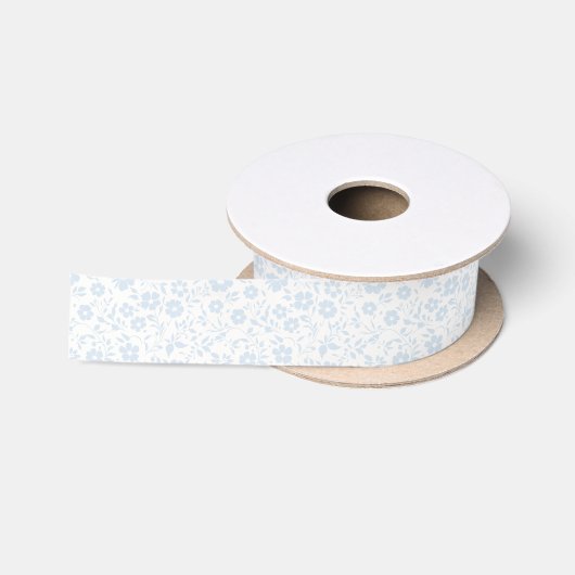 Vintage Bloom Powder Blue - Neutral Satinband (Spule)