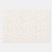 Vintage Bloom Soft Leinen - Neutral Geschenkpapier Set (Vorderseite)