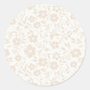 Vintage Bloom Soft Linen - Neutral Runder Aufkleber