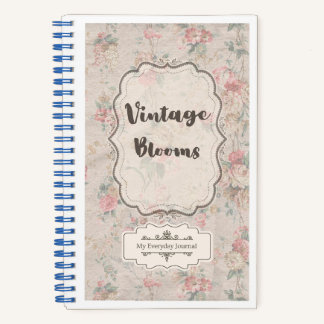 Vintage Blooms Florales Tagebuch | Sanfte Wasserfa Notizblock