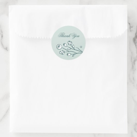 Vintage Blooms Wedding Closure Sticker - Aquamarin (Tasche)