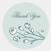 Vintage Blooms Wedding Closure Sticker - Aquamarin (Vorderseite)