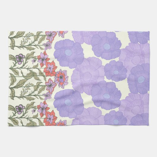 Vintage Bloomscape – Florale Botanische Küche Geschirrtuch (Horizontal)