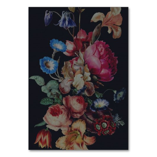 Vintage blorale Personalisierte Tischnummer (Rückseite)