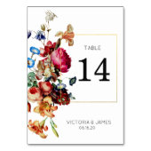 Vintage blorale Personalisierte Tischnummer (Vorderseite)