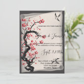 Vintage Blossom-Hochzeit Einladung (Stehend Vorderseite)