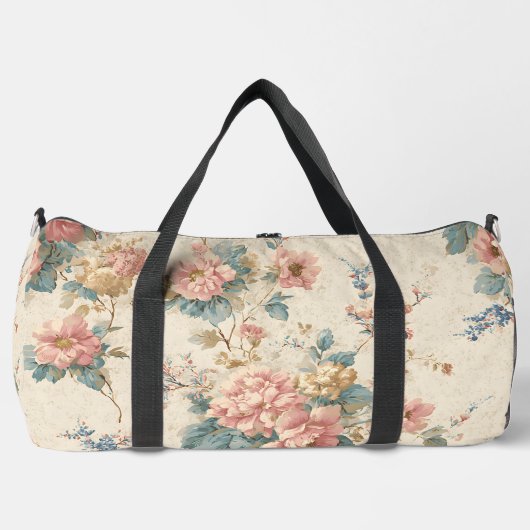 Vintage Blossoms Reise Duffle Bag (Vorderseite)