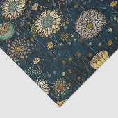 Vintage Blu- und Goldblüten - Dekopulationstexte Seidenpapier (Detail)