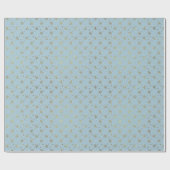 Vintage Blue and Gold Stars Geschenkpapier (Flach)