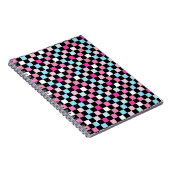 Vintage Blue and Pink Checkered Pattern Notizblock (Rechte Seite)