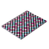 Vintage Blue and Pink Checkered Pattern Notizblock (Linke Seite)