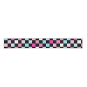 Vintage Blue and Pink Checkered Pattern Ripsband (Vorderseite)