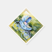 Vintage Blue Baby Carriage in Garden Bloom Serviette (Ecke)