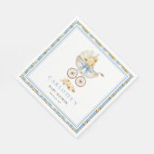Vintage Blue Baby Carriage Luncheon Napkin Serviette (Ecke)