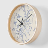 Vintage Blue Birds and Flowers Botanical  Uhr (Winkel)