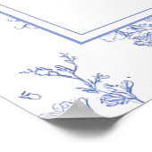 Vintage Blue Bow Bridal Shower Welcome Sign Poster (Ecke)