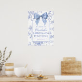 Vintage Blue Bow Bridesmaids Luncheon Welcome Sign Poster (Küche)